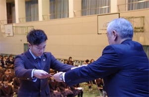 Muchima (P.E. higher education course) who won the Oita Prefecture governor Prize